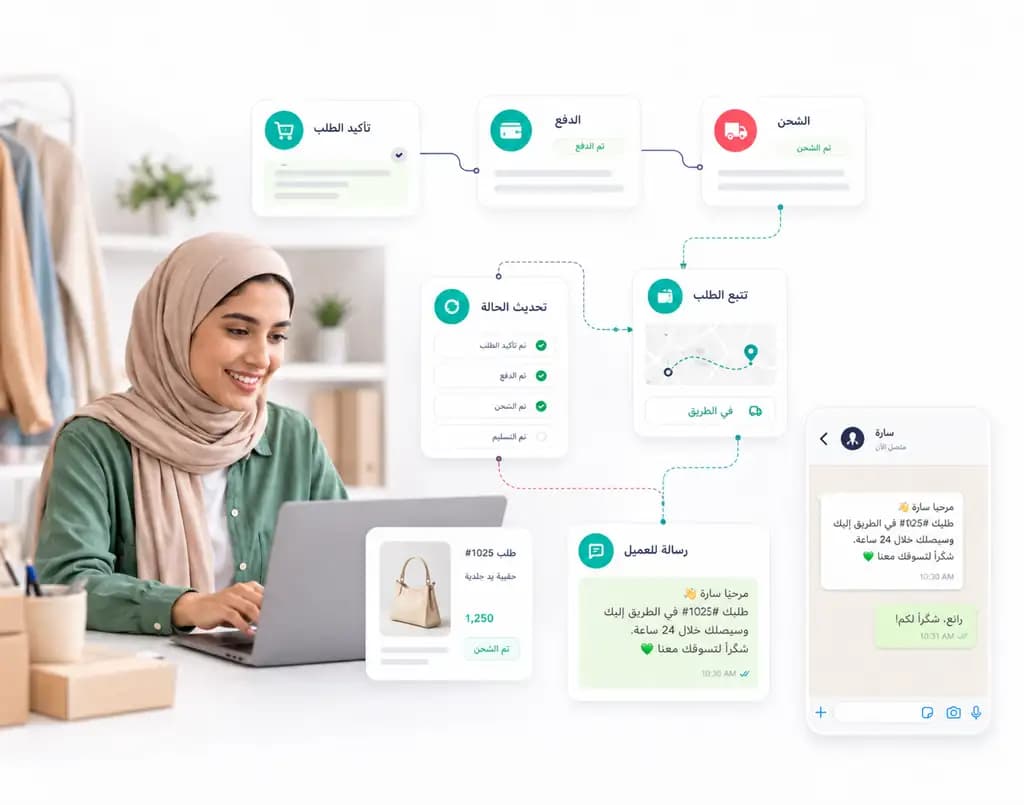 Automation flow builder for customer follow-up inside Taly: Order tracking