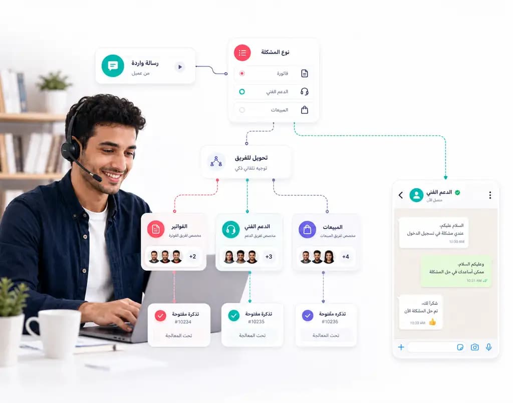 Automation flow builder for customer follow-up inside Taly: Team routing